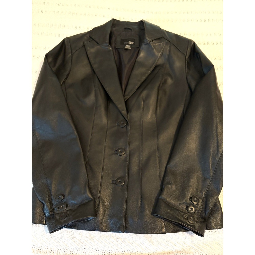 East 5th Leather Jacket S Black Moto, Biker, Blazer, Grunge, Chic, Minimalist